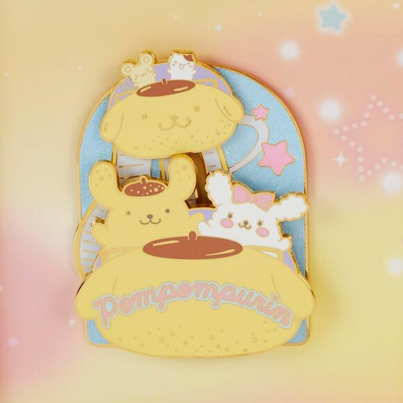 LOUNGEFLY Sanrio Pompompurin Carnival Ride Sliding 3 INCH Enamel PIN NWY - Picture 4 of 5